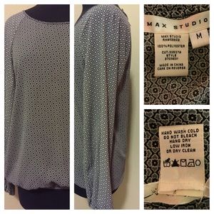 Max Studio printed long sleeve blouse-M